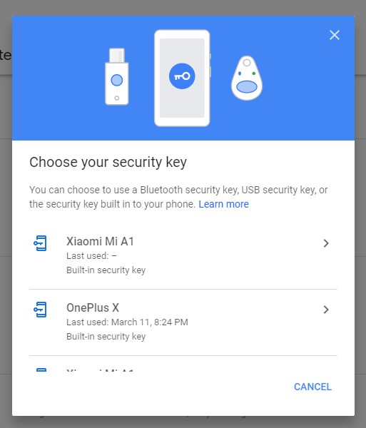 Google - Security Key