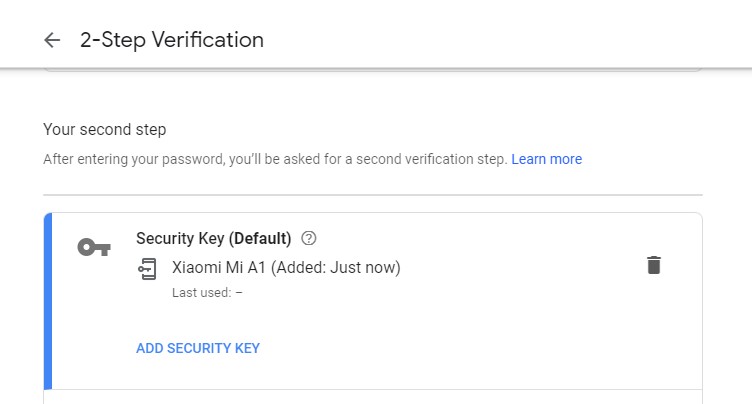 Google - Security Key device