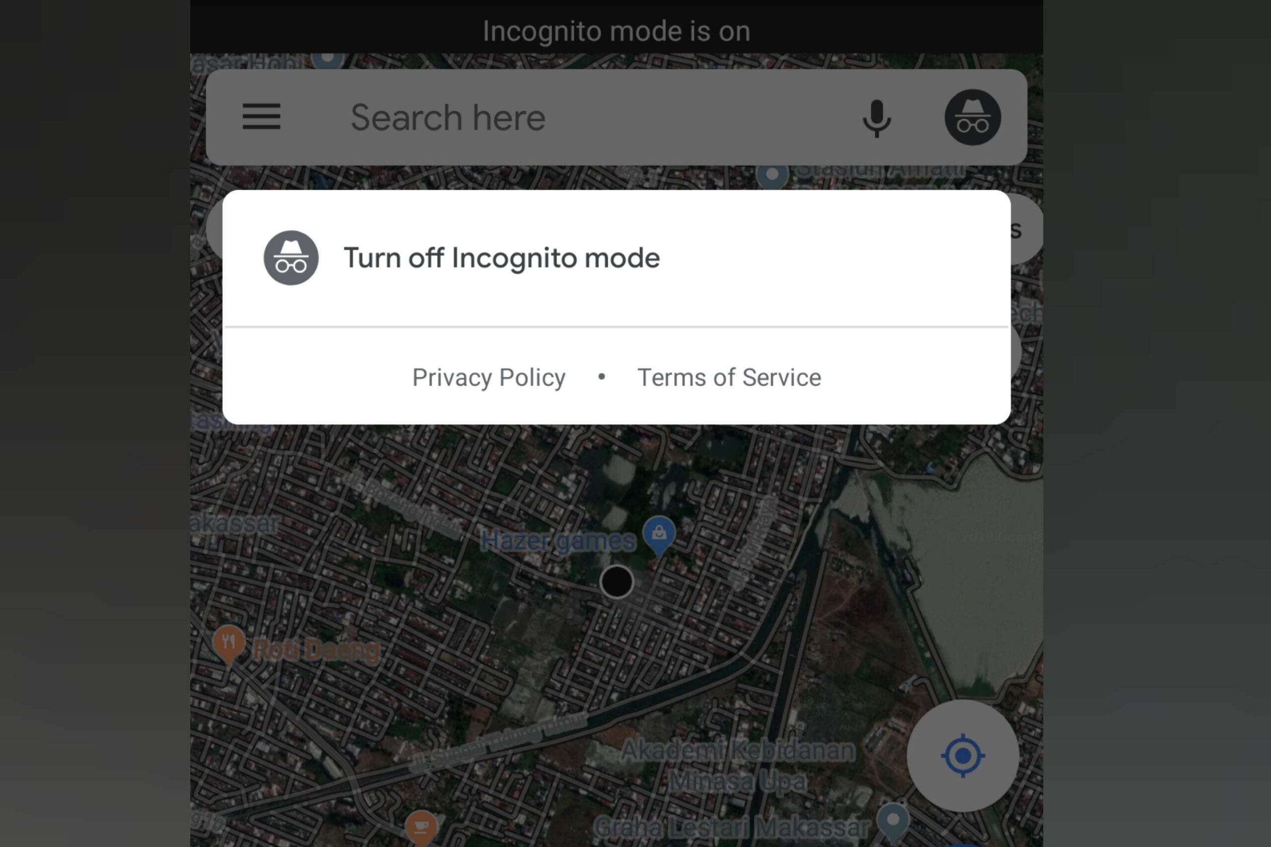 Google Maps - Incognito