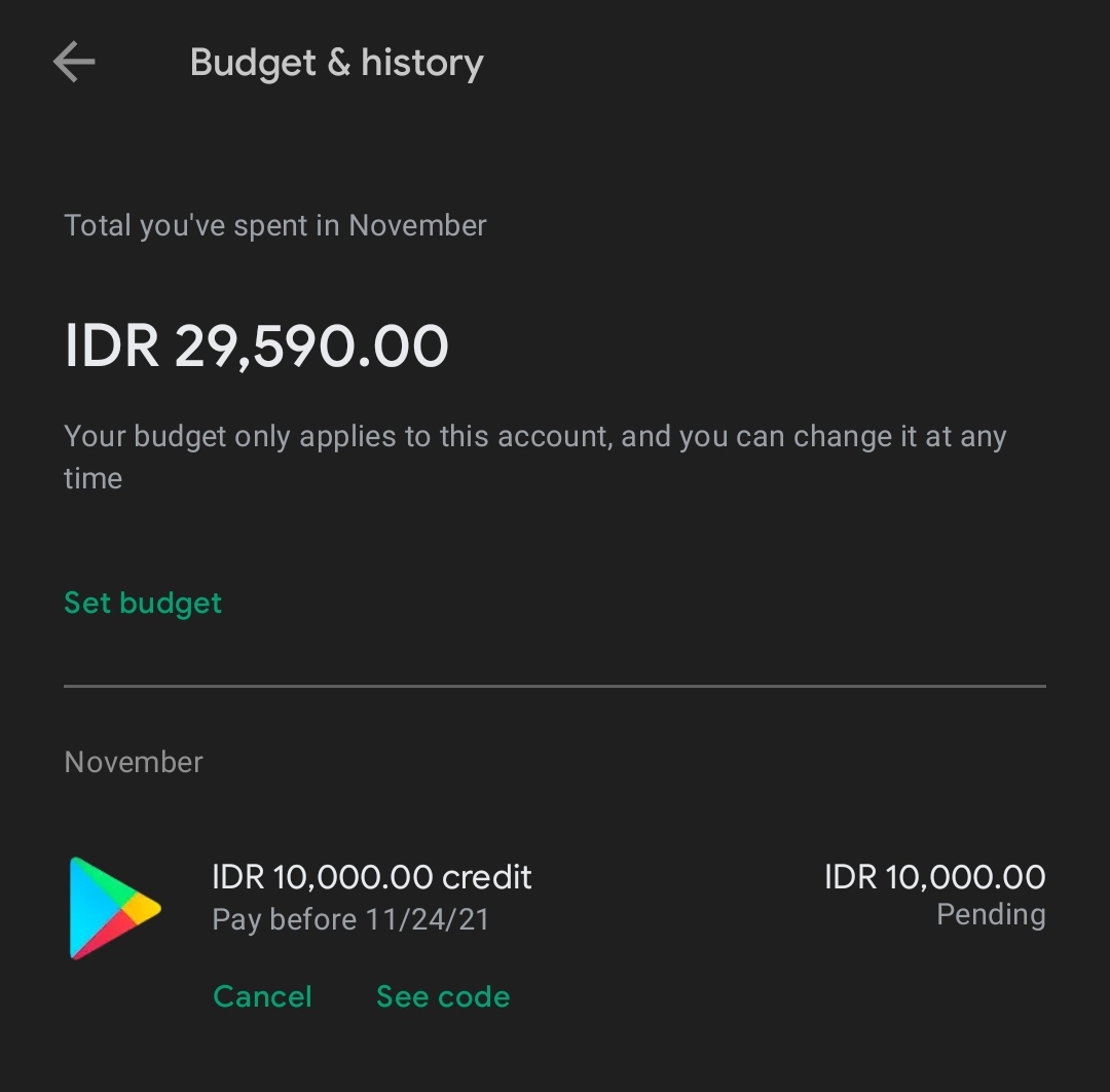 Google Play Store - Budget & history