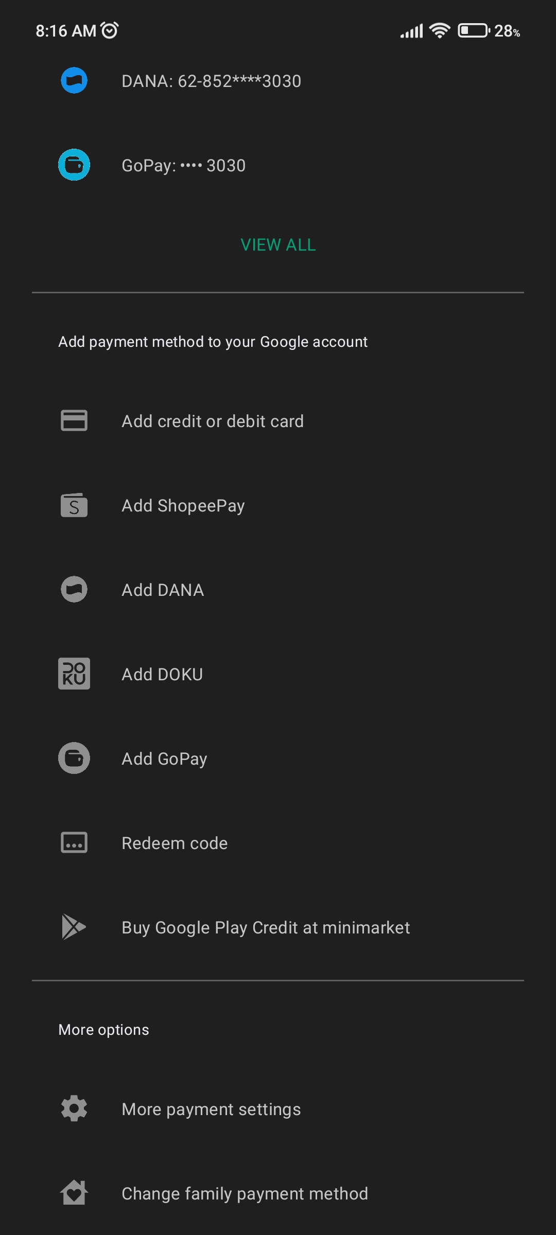 Google Play Store - Payment