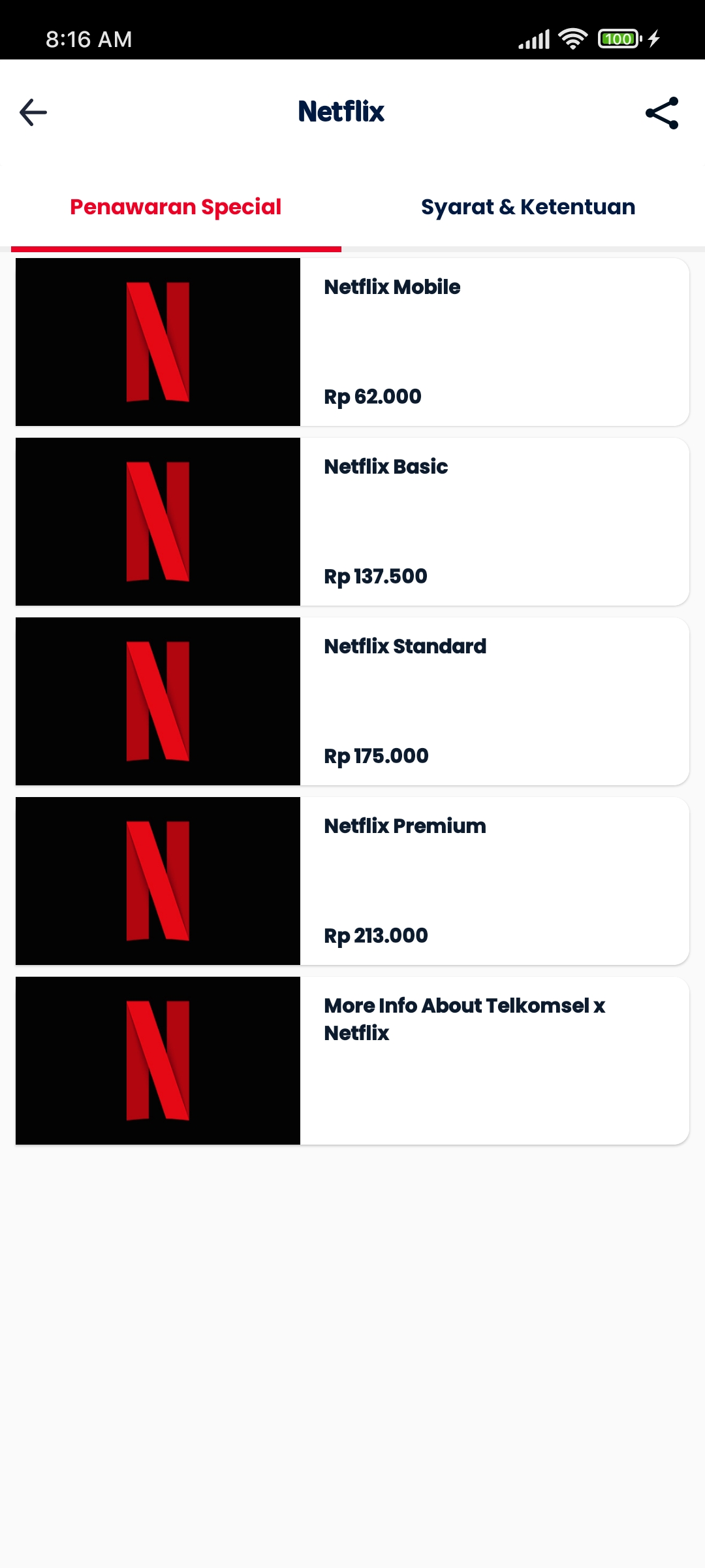 Paket Netflix Mobile