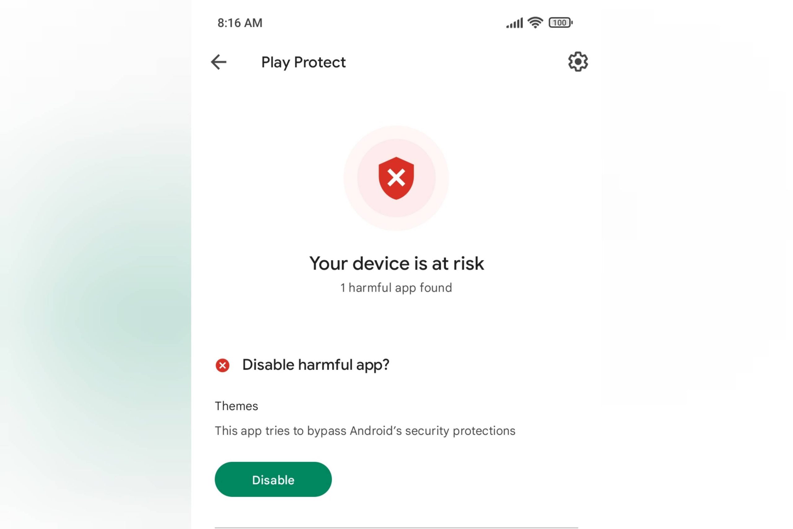 Play Protect - Device at risk