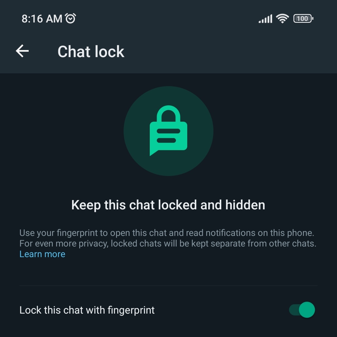 WhatsApp - Chat lock